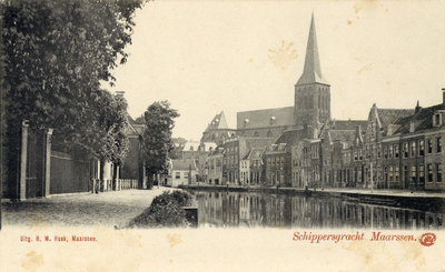 6514 Gezicht op de Herengracht te Maarsseveen, de Vecht, de Heilig Hartkerk en de Schippersgracht te Maarssen uit het ...